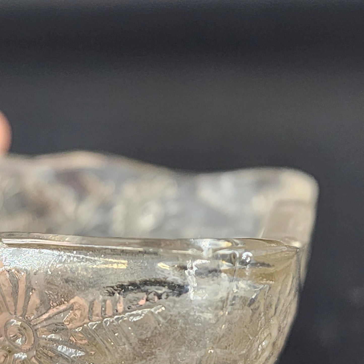 Indiana Compote Pedestal Candy Dish Clear Glass Pineapple & Floral Diamond 6.5"