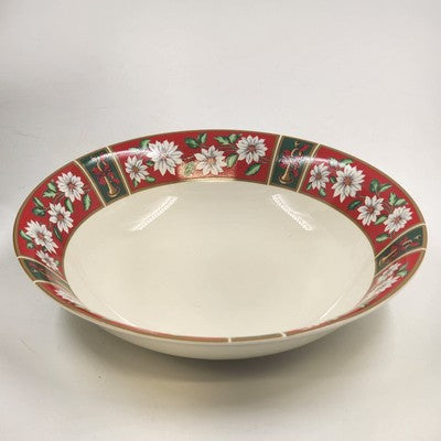 Set of 4 Charlton Hall Classic Tradition Christmas Soup Bowls 7.5" Porcelain