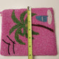 Ermo Collection Beaded Pink Purse Bag Palm Tree Design Lined Vintage China