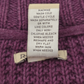 Ruff Hewn Lg Purple Cardigan Sweater Polycotton Knit Pockets Offset Zipper Front