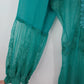 Zacin Women's Green Lace Mesh Tunic Blouse Long Sleeve Lined Top Size Large