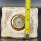 Lenox Petite Rose Porcelain Desk Clock Beige Gold Trim Roman Numeral New Battery
