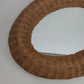 Vintage Wicker Rattan Oval Wall Mirror Boho Coastal Decor 26x21