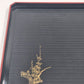 Japanese Plastic Square Food Serving Tray 10.5" Black and Red Trim Floral Image