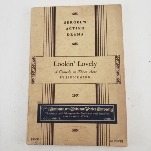 Lookin' Lovely a Comedy in Three Acts 1930 Sergel's Acting Drama Paperback Promo