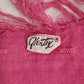 Glentex Pink Rebozo Scarf Handwoven Cotton Fringe 28x28