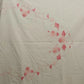 Handmade White Tablecloth Pink Applique Floral Embroidered Hemmed 96x66 Vintage