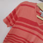 Fundamental Things T-Shirt Coral Pink Striped V Neck Top Women Medium Acrylic