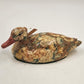 Duck Decoy Floral Decoupage w Display Ribbon Felt Base Decorative Porcelain 9”L