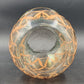 Romanian Vase Clear Crystal Hand Painted Art Glass Pineapple Design Gold Trim