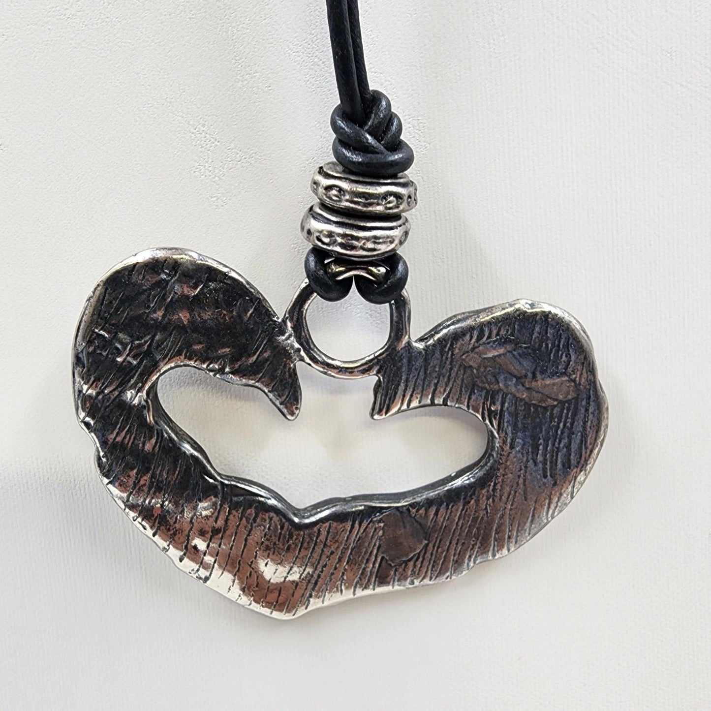 3 Corded Adjustable Necklaces Faux Pearl Heart Discs Pendant Set Boho Jewelry