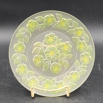 Sovereign House Frosted Luncheon Plate Apple Blossom SVG1 8.375” Vintage Glass