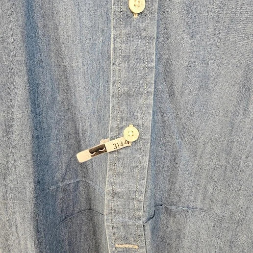 American Eagle Men’s Blue Denim Button-Front Shirt Size Large Athletic Fit China