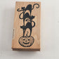 Northwoods Halloween Pumpkins Design & Boo Pattern Wooden Mounted Rubber Stamps