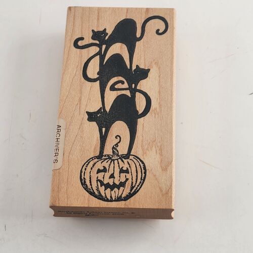 Northwoods Halloween Pumpkins Design & Boo Pattern Wooden Mounted Rubber Stamps