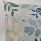 Decorative Down Throw Pillow 20"x20" Blues Embroidered Floral Leaf Cotton Canvas