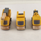 3 Plan City Wooden Toy Trucks Cement Dump and Crane Trucks 3" Long Rubber Tires