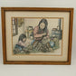 Patti Lindstrand Quality Time Art Print Framed Matted Embossed Seal Signed 1989