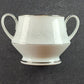 Noritake Cumberland Sugar Bowl w Lid 2225 Japan White Flowers Platinum Trim Vtg