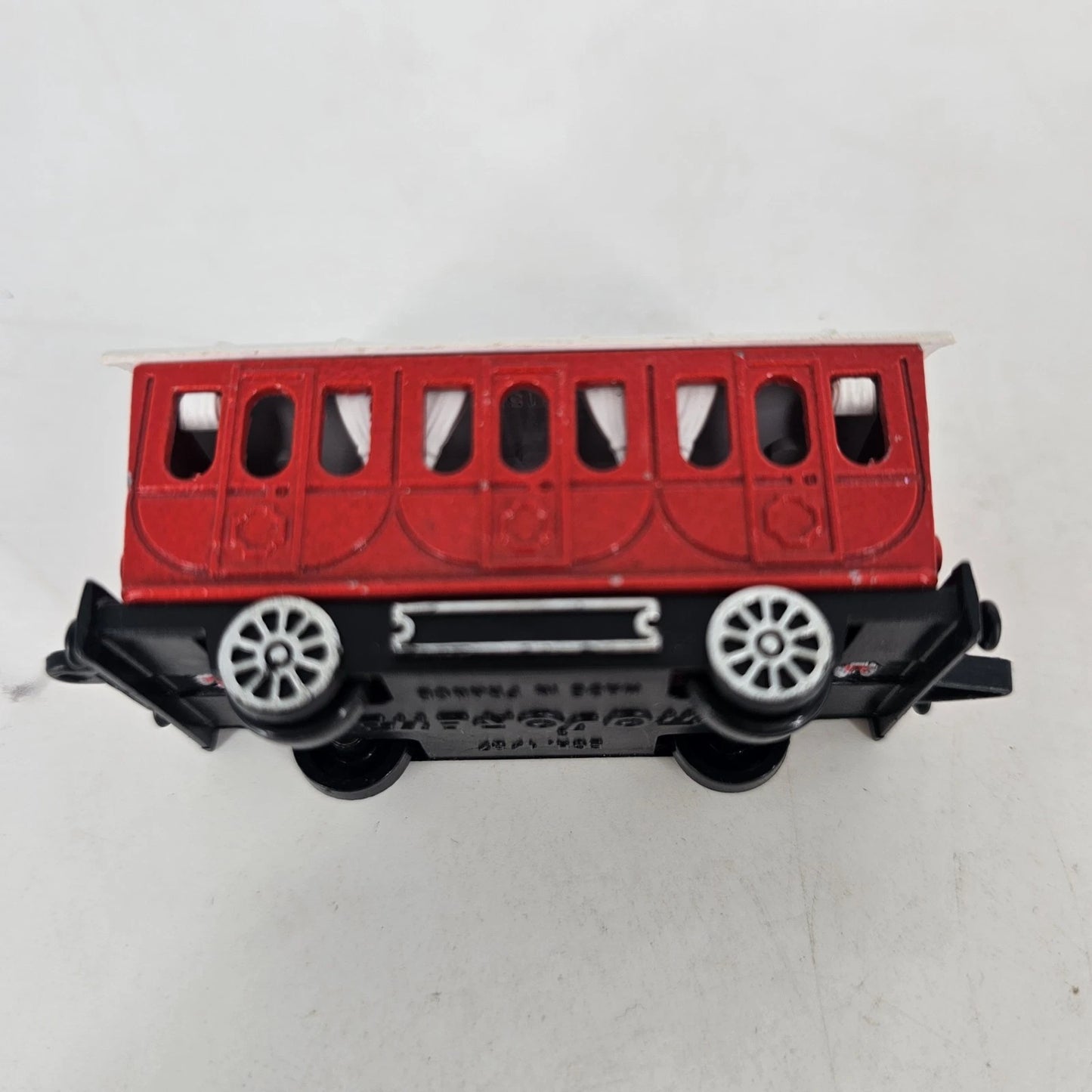 Majorette ECG Train Car Passenger Coach Red 1.87 Scale France 2.75" Vintage