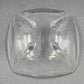 Anchor Hocking Square Clear Glass Swedish Soap Dish Candy Bowl Teardrop Footed