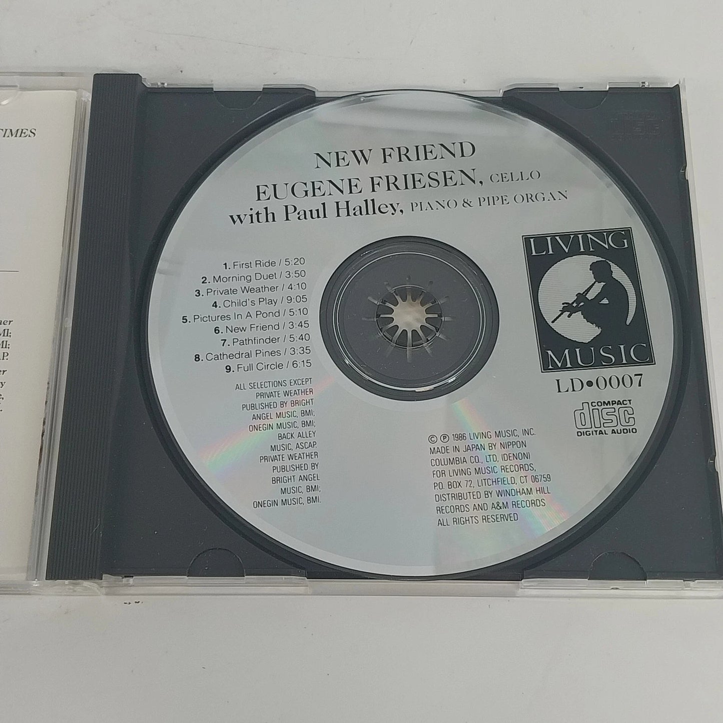 Eugene Friesen Paul Halley New Friend CD Cello Piano Pipe Organ Living Music