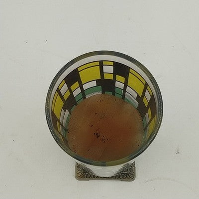 Hippie Candelrama Nu-Trend Candle Holder Stained Glass Prairie Style Vtg 1970's