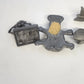 Pewter Figurine Lot 4 Whale Hippo Teddy Bear Sailing Ship Sculpted Animals Vtg