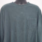 Dockers Men's Long Sleeve Solid Green T-Shirt Size XLT w Pocket Crew Neck Cotton