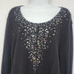 Apt. 9 Women's XL Black Sequin Embellished Button Front Long Cardigan Sweater