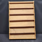 Wooden Wall Hanging Shelf 6 Opening Shallow Depth Solid Back Plate Groove 19x28"