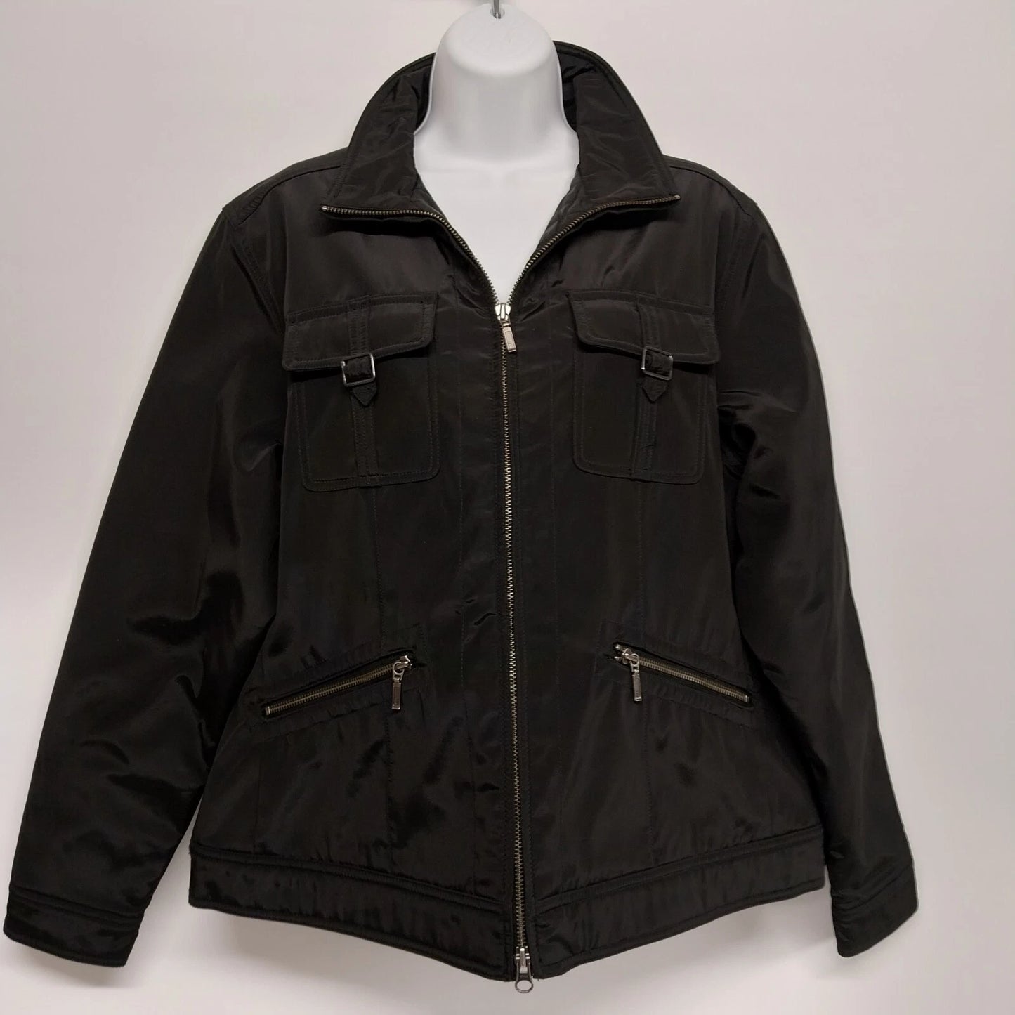 Eddie Bauer WeatherEdge Women’s Black Jacket Size XL Zip Front Waterproof China