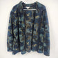 Christopher & Banks Women's Fleece Jacket XL Blue Floral Birds Nature Full Zip