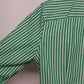 Chaps No Iron Green White Striped Button Front Shirt Women's L Red Paisley Cuffs
