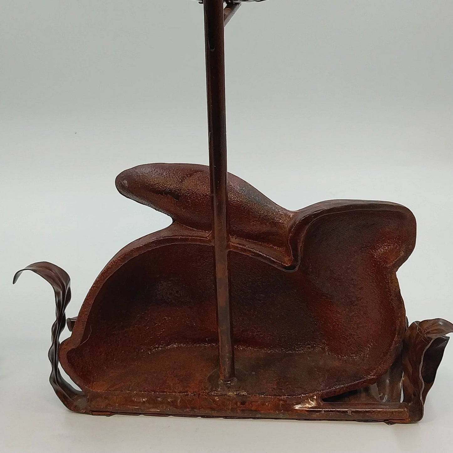 Red Cast Iron Rabbit Votive Candle Holders Chimney Wall Sconces 23" Vintage
