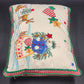 2 Snowmen Christmas Throw Pillows 3 Fun Scenes 16" x 12" Snowmen Stars & Birds