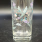 Pfaltzgraff April Floral Highball Tumbler 6.25" Clear Glass Pastel Flowers Vtg