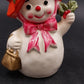 Snow Woman Ceramic with Hat Napcoware X-8828 Holly Christmas Japan Figurine 1960