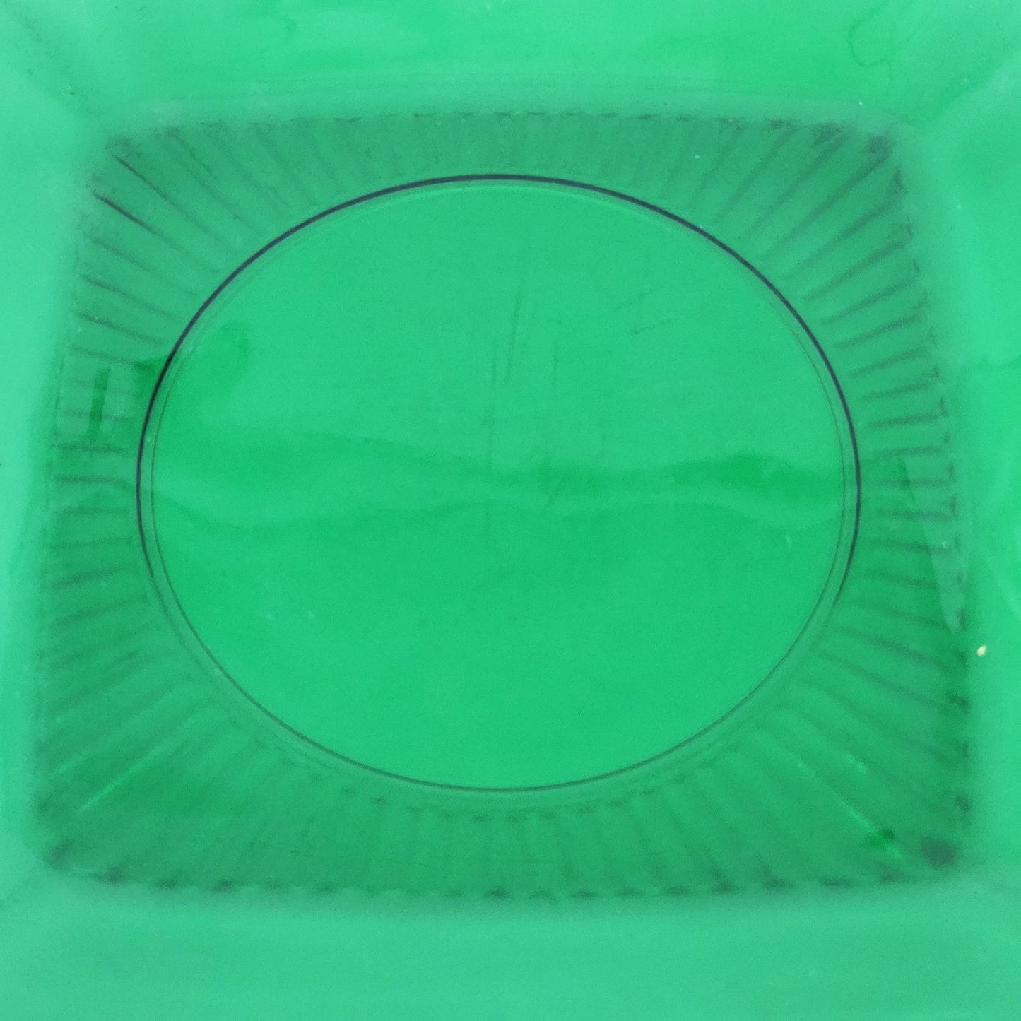 Anchor Hocking Charm Forest Green Square Luncheon Plate 8.25" Collectible Glass