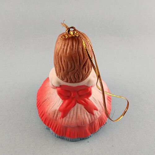 Young Girl Porcelain Bell Christmas Ornaments with Hanging Leg Chimes