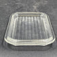 Pyrex 502-C Ribbed Lid Cover Clear Rectangle Glass Refrigerator Dish 6.8"x4.25"