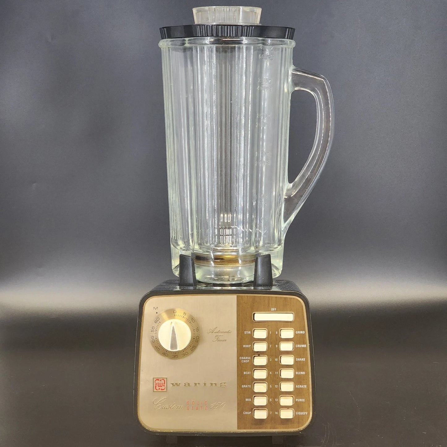 Waring Custom 1209 Blender 14-Speed Auto Timer Clover Leaf Clear Glass Jar PROP