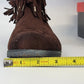 Bucco Capensis Fawn Ankle Boots Brown Faux Suede Studded Fringe Women 8.5