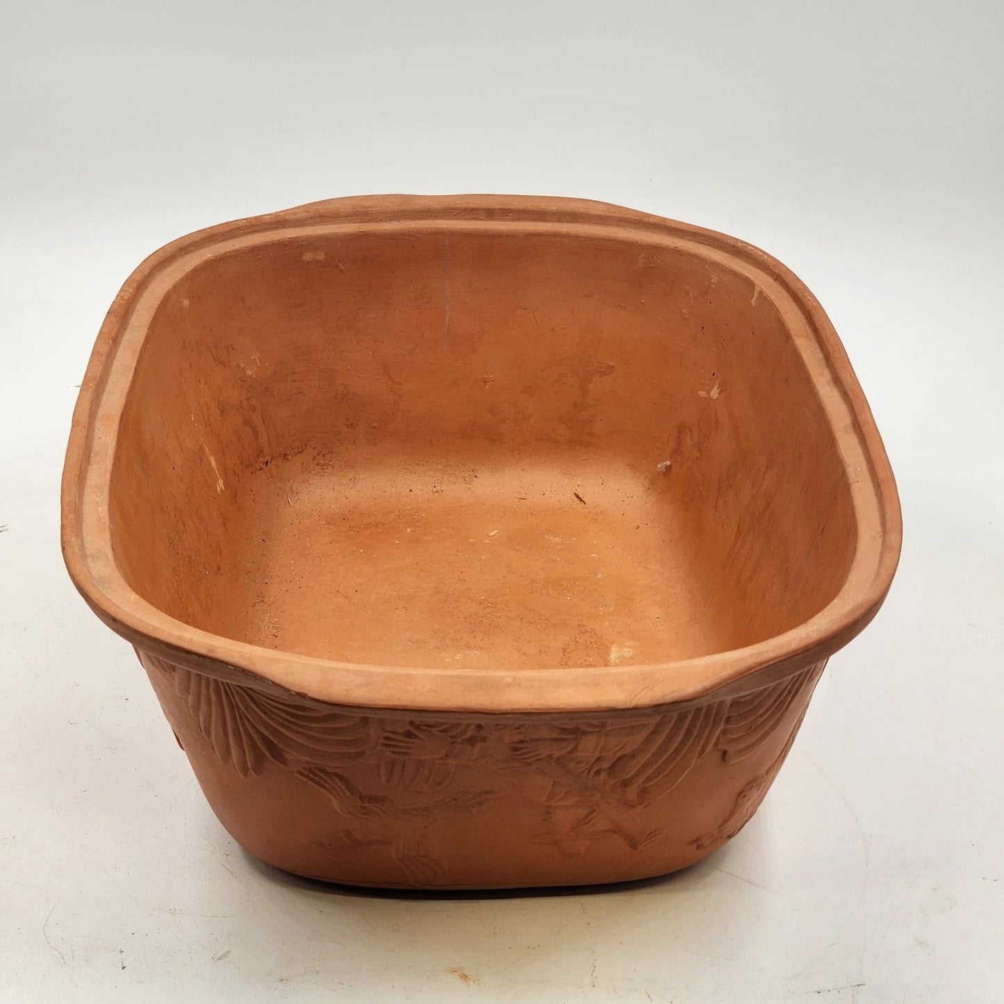 Gourmet Topf Terra Cotta Clay Roaster XL Dutch Oven Baker 15"x10" USA 1979 Vtg