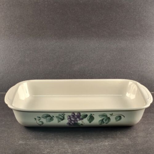 Pfaltzgraff Grapevine 13" x 8" x 2" Rectangular Baker Bowl Casserole Purple Pink