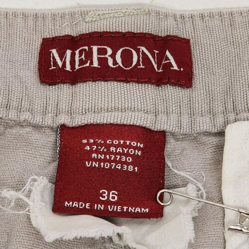 Merona Khaki Cargo Shorts Men's Size 36 Beige Pockets Cotton Rayon Blend