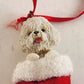 The Danbury Mint Bichon Frise Dog in Red Christmas Stocking Ornament Vintage