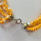 Orange White Chip Bead Multi Strand Necklace Layered Statement Jewelry 24"