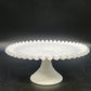 Fenton Silver Crest Spanish Lace Milk Glass Pedestal Cake Stand 11" Vintage