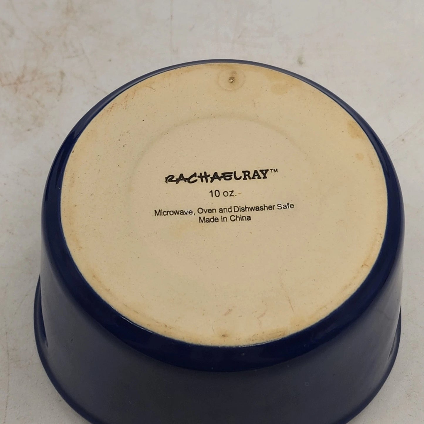 2 Rachael Ray Baking Ramekins Dish Double Handle Cobalt Blue 10 oz Stoneware